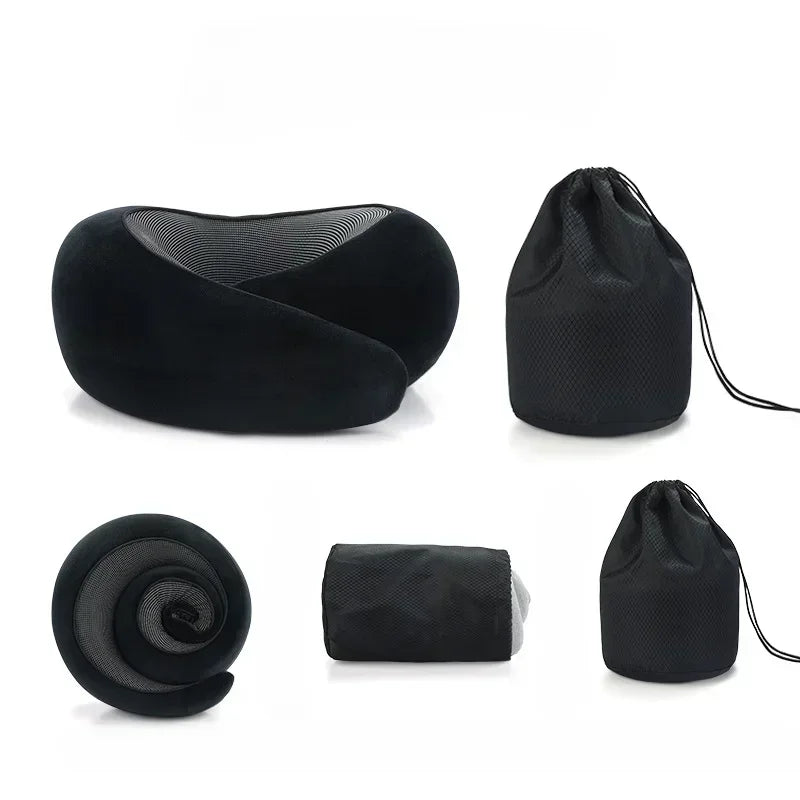 New Neck Pillow Memory Foam Neck Pillow Pillows for Sleeping Travel Neck Pillow with Luxury Mesh Bag Aircraft Travel Neck Pillow