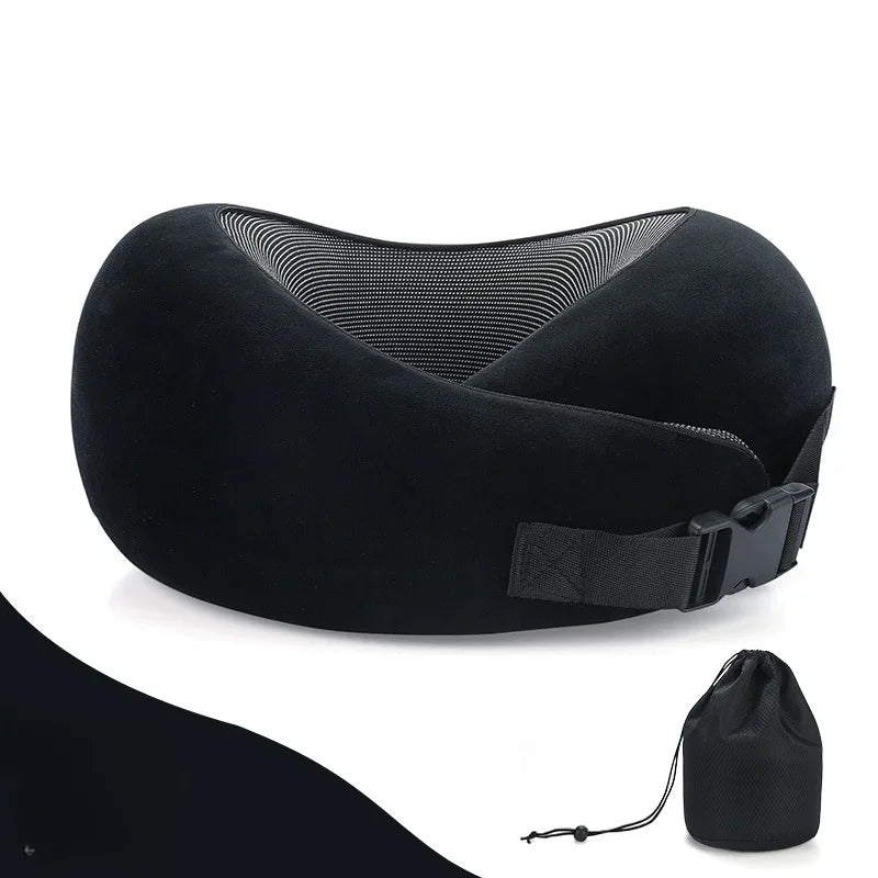New Neck Pillow Memory Foam Neck Pillow Pillows for Sleeping Travel Neck Pillow with Luxury Mesh Bag Aircraft Travel Neck Pillow