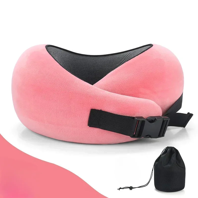 New Neck Pillow Memory Foam Neck Pillow Pillows for Sleeping Travel Neck Pillow with Luxury Mesh Bag Aircraft Travel Neck Pillow