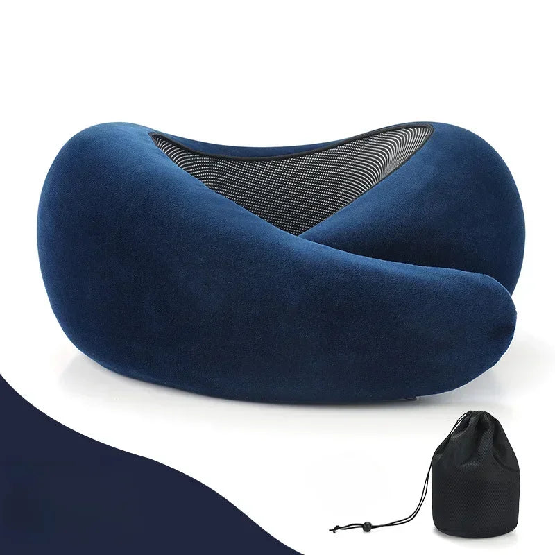 New Neck Pillow Memory Foam Neck Pillow Pillows for Sleeping Travel Neck Pillow with Luxury Mesh Bag Aircraft Travel Neck Pillow